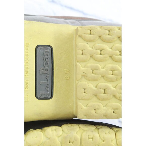 LL Bean Brown Leather Lace Up Shearling Lined Insulated Duck Boots Size 10 Wide - Picture 10 of 11